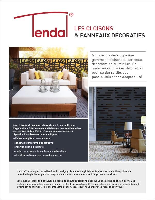 Fiche de vente des panneaux décoratifs