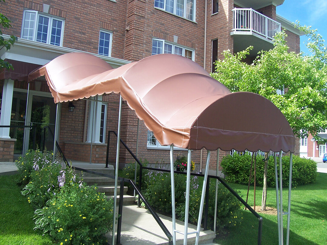 Exterior fixed awning for commercial awnings