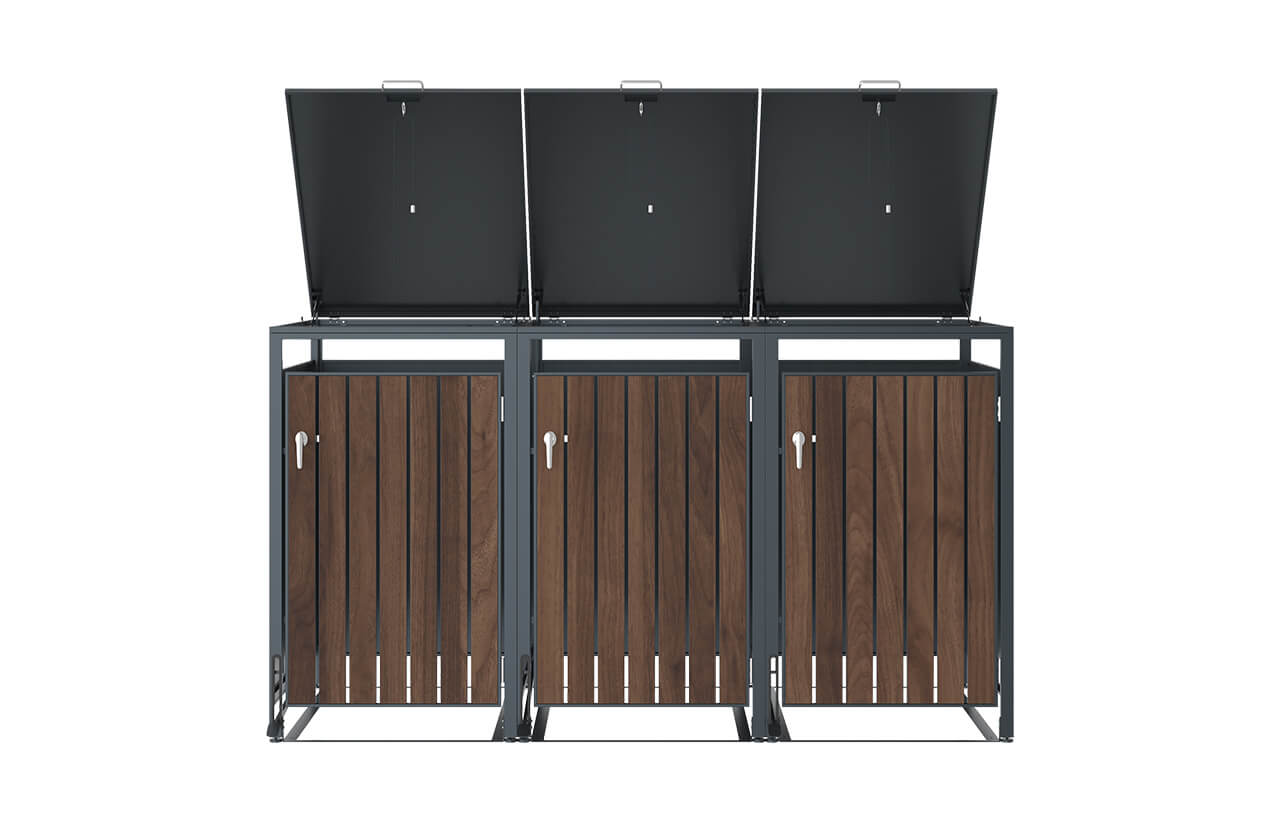 Cache-poubelles noyer